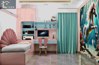 Contemporary modular kitchen design by LIVDO in a Gurugram home