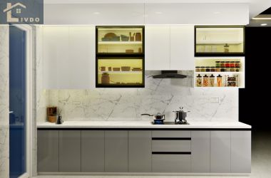 LIVDO modular kitchen in a home near Dwarka Expressway.